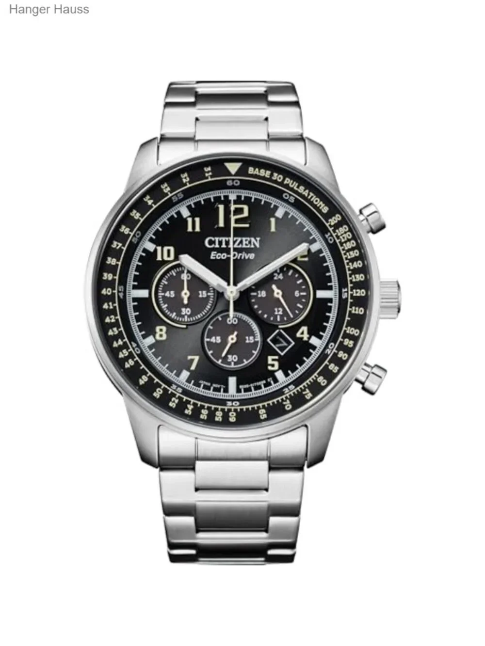 Men's Eco-Drive Chronograph Watch Stainless Steel Mineral Crystal